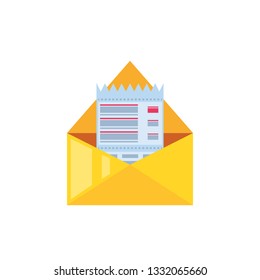 envelope mail with voucher isolated icon