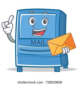 With envelope mailbox character cartoon style
