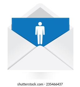 envelope with man sign icon