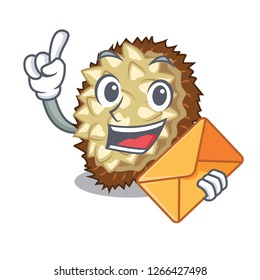 With envelope marang fruit in shape a cartoon