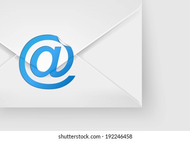 envelope with at mark sticker