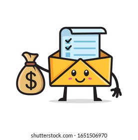 Envelope mascot character design vector