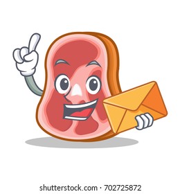 With envelope meat character cartoon food