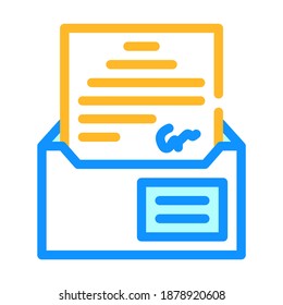 envelope with message color icon vector. envelope with message sign. isolated symbol illustration