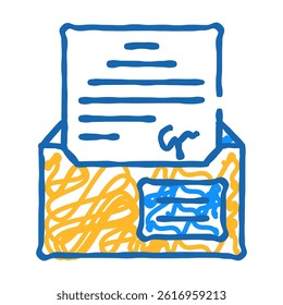envelope with message doodle icon sketch vector. envelope with message sign. isolated symbol illustration