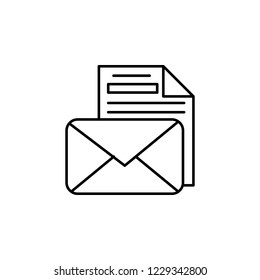 Envelope, message, letter, file icon. Element of editorial design icon. Thin line icon for website design and development, app development. Premium icon