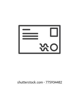 Envelope message letter line icon, outline vector sign, linear style pictogram isolated on white. Symbol, logo illustration. Editable stroke