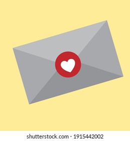 an envelope with message of love. red love letter vector illustration, can be used for logos, symbols, signs and decorations