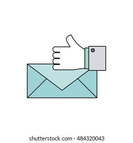 envelope message with social media icon vector illustration design
