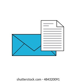 envelope message with social media icon vector illustration design