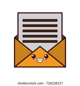 Envelope message symbol cute kawaii cartoon