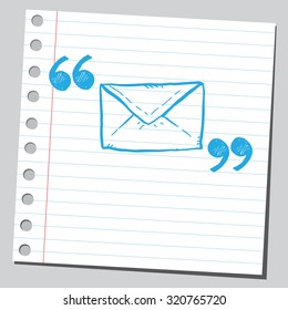 Envelope (message symbol)  in quotation marks