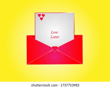 envelope with message or Vector art of love letter with copy space, editable eps available	