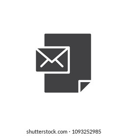 Envelope message vector icon. filled flat sign for mobile concept and web design. Mail paper document simple solid icon. Symbol, logo illustration. Pixel perfect vector graphics