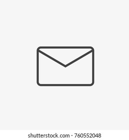 Envelope, message vector icon on the trendy light grey background