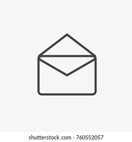 Envelope, message vector icon on the trendy light grey background