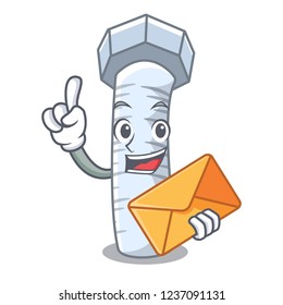 With envelope Metal bolt that isolated on mascot