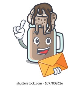 With envelope milkshake character cartoon style