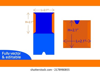 Envelope mini size die cut template and 3D vector file 