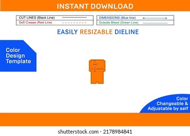 Envelope mini size die cut template and 3D vector file 