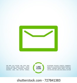 Envelope minimal vector icon. Post flat line icon for websites and mobile minimalistic flat design.