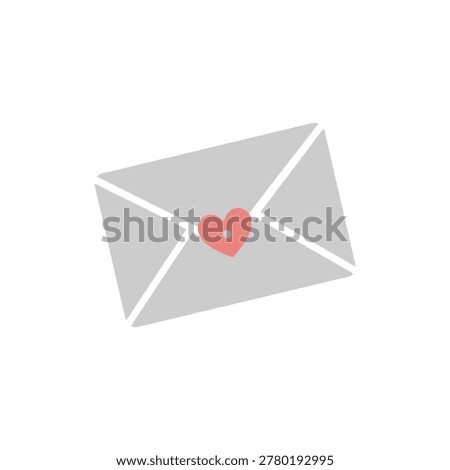 Envelope is a minimalist gray love letter sealed with a cute red heart design