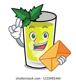 With envelope mint julep character cartoon
