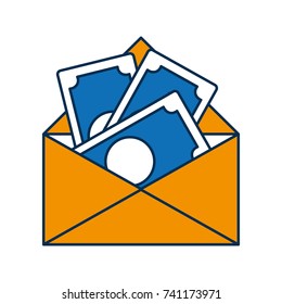 envelope with money bills icon