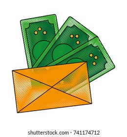 envelope with money bills icon