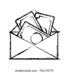 envelope with money bills icon