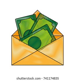 envelope with money bills icon