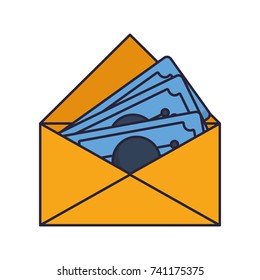 envelope with money bills icon