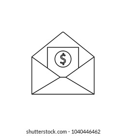 envelope with money icon. Element of banking icon for mobile concept and web apps. Thin line  icon for website design and development, app development. Premium icon on white background
