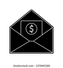 envelope with money icon. Element of Banking for mobile concept and web apps icon. Glyph, flat icon for website design and development, app development