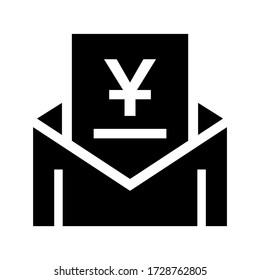 sobre dinero icono o logotipo símbolo de signo aislado ilustración vectorial ilustración de alta calidad estilo negro vectores iconos
