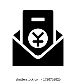 Geldumschlag-Symbol oder Logo-isolierte Symbol-Symbol-Vektor-Illustration - qualitativ hochwertige Vektor-Symbole mit schwarzem Stil
