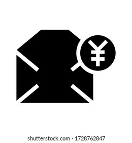 envelope money icon or logo isolated sign symbol vector illustration - high quality black style vector icons
