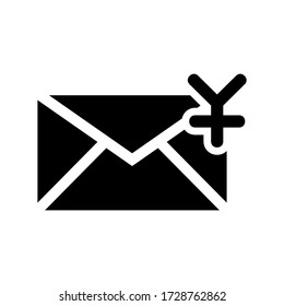 envelope money icon or logo isolated sign symbol vector illustration - high quality black style vector icons
