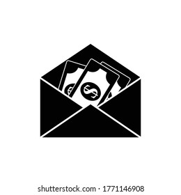 sobre con icono de BRIBERY con vector de dinero