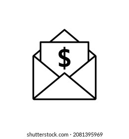 envelope with money vector BRIBERY icon