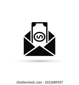 Envelope With Money Vector Icon. Flat Style Design.