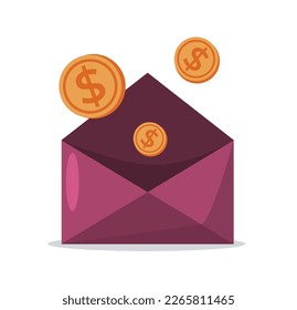 envelope with money vector illustration