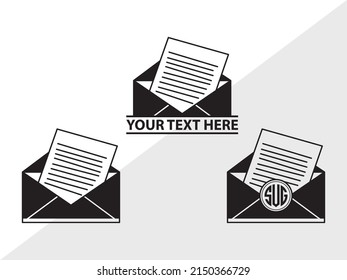 Envelope Monogram Printable Vector Illustration