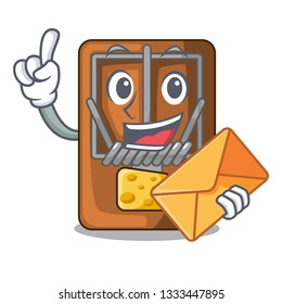 With envelope mousetrap in the shape mascot wood