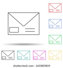 the envelope multi color style icon. Simple thin line, outline vector of media icons for ui and ux, website or mobile application
