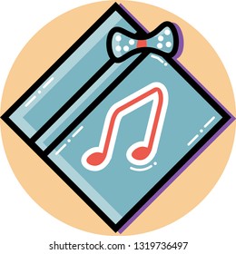envelope music for the invitation icon vector