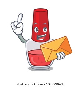 With envelope nail polish character cartoon