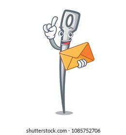 With envelope needle character cartoon style