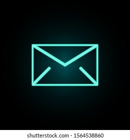 The envelope neon icon. Simple thin line, outline vector of web icons for ui and ux, website or mobile application