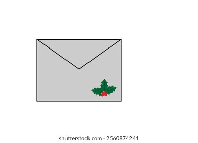 envelope New Year's pattern on a white background,